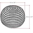Pemberly Row Contemporary Boho Round Pouf in Natural JUTE Fabric
