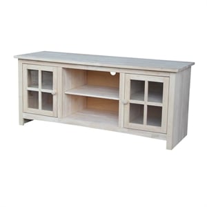Pemberly Row Traditional Glass Entertainment Center in Natural