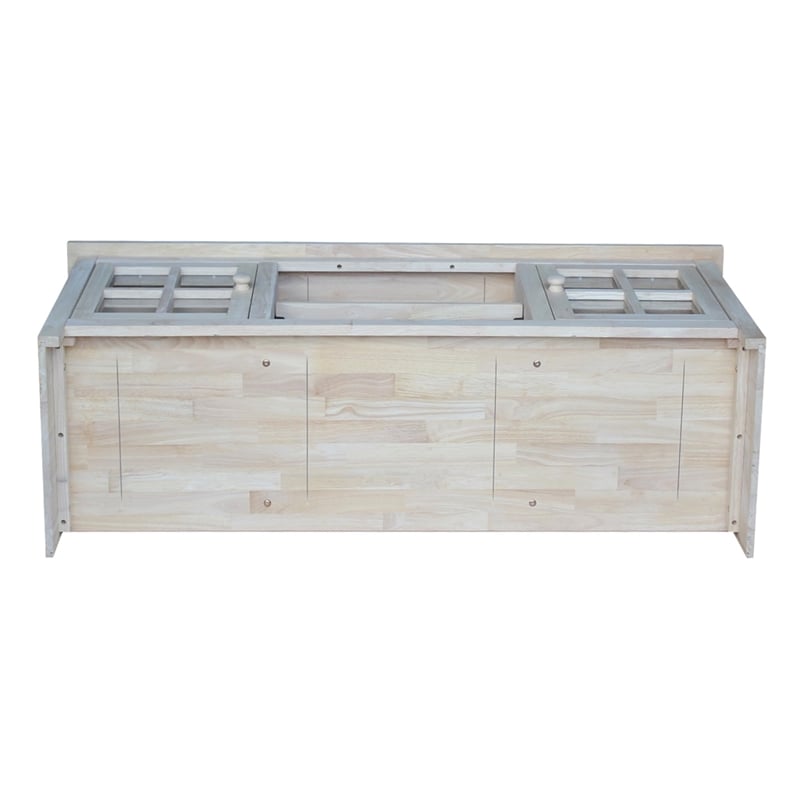 Pemberly Row Traditional Glass Entertainment Center in Natural