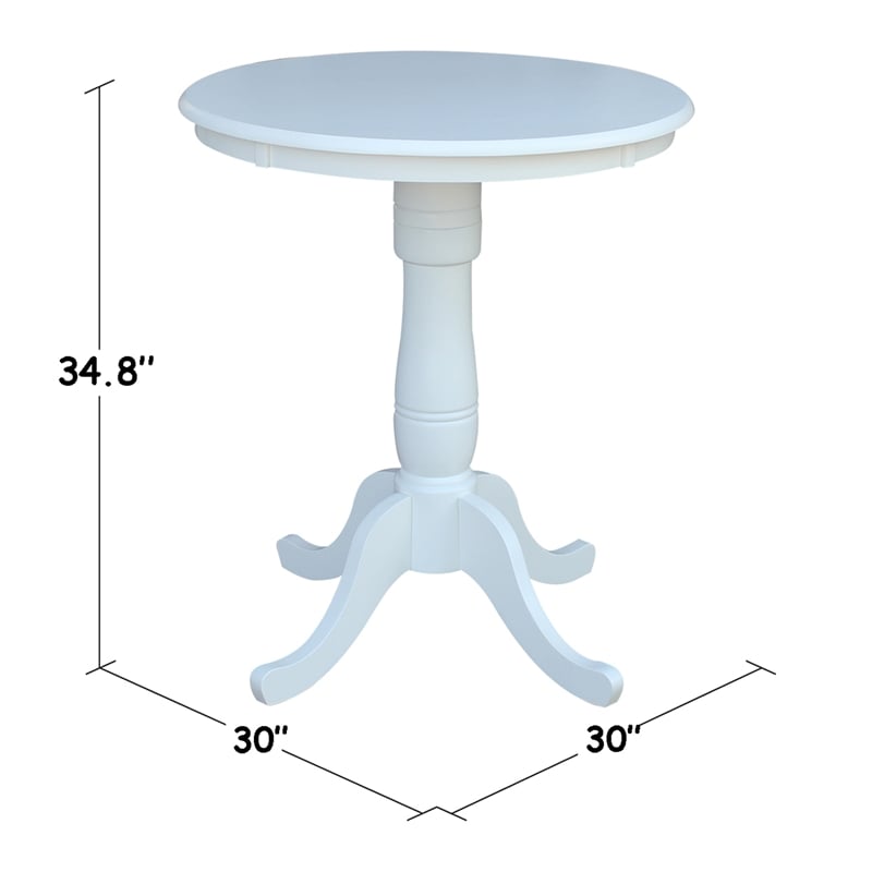 Pemberly Row Contemporary Round Counter Height Pedestal Dining Table