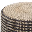 Pemberly Row Contemporary Boho Round Braided Pouf in Natural Jute