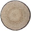 Pemberly Row Contemporary Boho Round Braided Pouf in Natural Jute