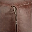Pemberly Row Contemporary Boho Square Pouf in Brown Genuine Leather