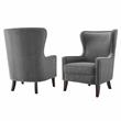 Pemberly Row Contemporary Wingback Charcoal Velvet Accent Chair
