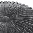 Pemberly Row Contemporary Boho Round Pouf in Slate Gray Velvet Fabric