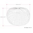 Pemberly Row Contemporary Boho Round Pouf in Slate Gray Velvet Fabric