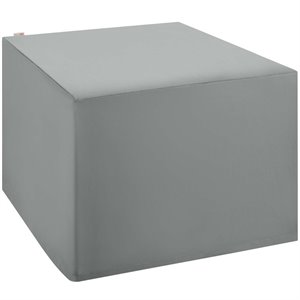 Pemberly Row Polyester Fabric Outdoor Ottoman and Side Table Cover in Gray