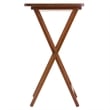 Pemberly Row 5-Piece Transitional Solid Wood Snack Table Set in Walnut