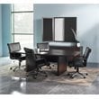 Pemberly Row 8' Boat Shaped Conference Table with Slab Base in Mocha