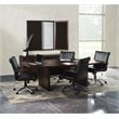 Pemberly Row 8' Boat Shaped Conference Table with Slab Base in Mocha
