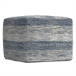 Pemberly Row Contemporary Boho Square Pouf in Patterened Teal Cotton