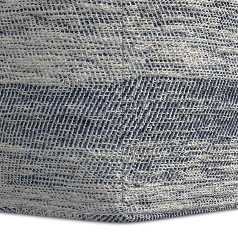 Pemberly Row Contemporary Boho Square Pouf in Patterened Teal Cotton