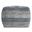 Pemberly Row Contemporary Boho Square Pouf in Patterened Teal Cotton