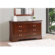Pemberly Row Traditional Engineered Wood 6 Drawer Dresser in Cappuccino