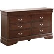 Pemberly Row Traditional Engineered Wood 6 Drawer Dresser in Cappuccino