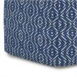 Pemberly Row Boho Square Pouf in Patterened Blue and Natural Cotton