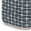 Pemberly Row Boho Square Pouf in Dark Blue and White Handloom Woven Pattern