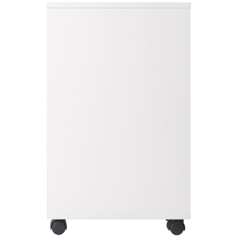 Pemberly Row 2-Section Mobile Contemporary Wood Storage Cabinet in White