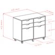 Pemberly Row 2-Section Mobile Contemporary Wood Storage Cabinet in White