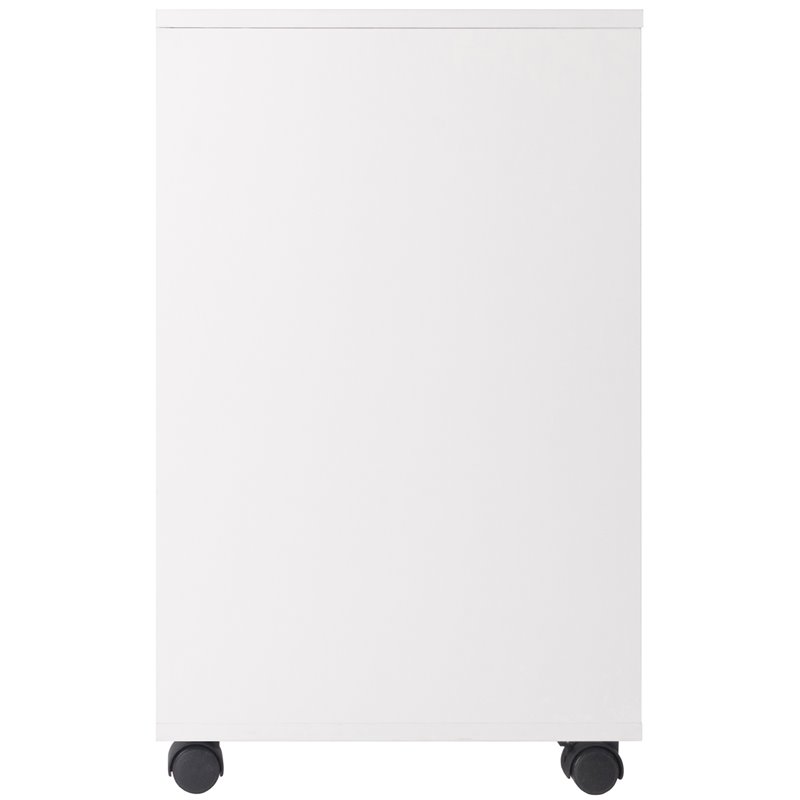 Pemberly Row 3-Section Mobile Contemporary Wood Storage Cabinet in White