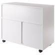 Pemberly Row 3-Section Mobile Contemporary Wood Storage Cabinet in White