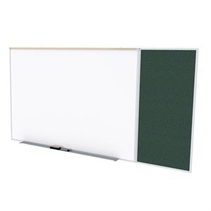 Pemberly Row Vinyl 4' x 8' Bulletin & Magnetic Whiteboard in Ebony Brown