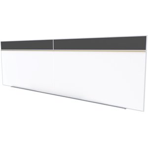 Pemberly Row Ceramic 5' x 16' Rubber Bulletin & Magnetic Whiteboard in Black