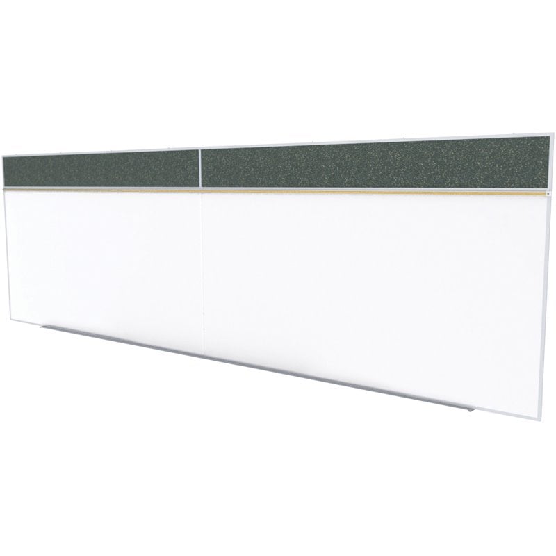 Pemberly Row Ceramic 5' x 16' Rubber Bulletin & Magnetic Whiteboard in Confetti