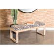 Pemberly Row Farmhouse Wood Sled Leg Upholstered Accent Bench in Brown
