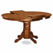 Pemberly Row Oval Wood Butterfly Leaf Dining Table in Saddle Brown