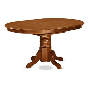 Pemberly Row Oval Wood Butterfly Leaf Dining Table in Saddle Brown