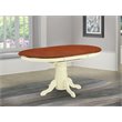 Pemberly Row Oval Wood Butterfly Leaf Dining Table in Cherry/White