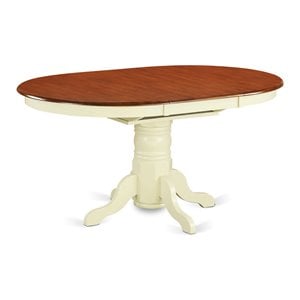 Pemberly Row Oval Wood Butterfly Leaf Dining Table in Cherry/White