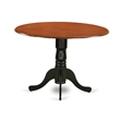 Pemberly Row Traditional Wood Dining Table in Black/Cherry Finish
