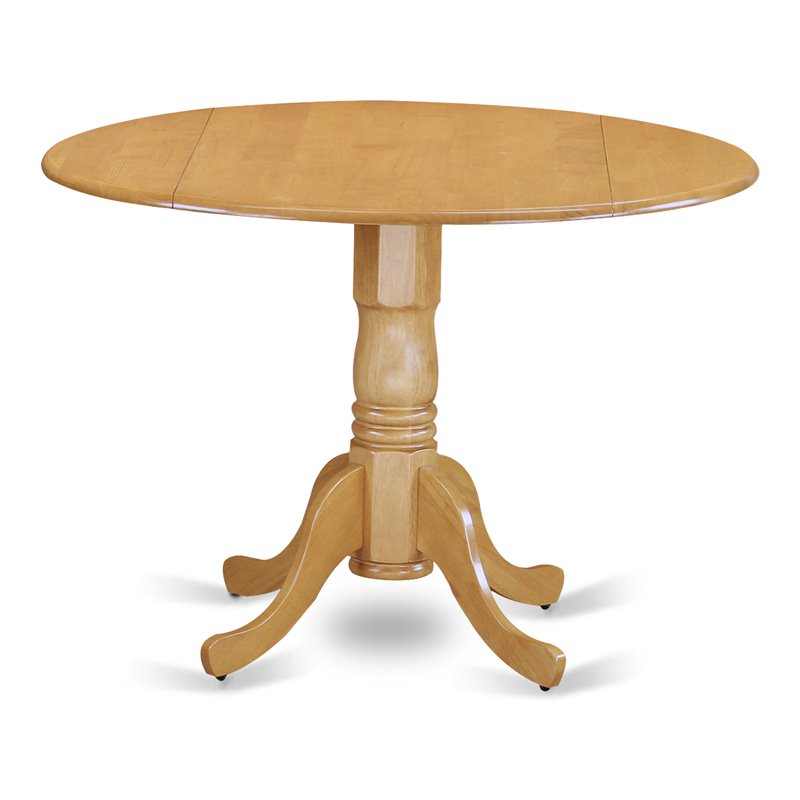 Pemberly Row Traditional Solid Asian Wood Dining Table in Oak