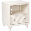 Pemberly Row Contemporary 1-Drawer Nightstand in Creamy White