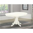 Pemberly Row Oval Traditional Wood Dining Table in Linen White