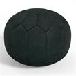 Pemberly Row Boho Round Pouf in Teal Patterened Genuine Leather