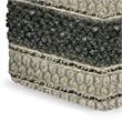 Pemberly Row Contemporary Square Pouf in Green and Natural Handloom Woven