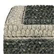 Pemberly Row Contemporary Square Pouf in Green and Natural Handloom Woven