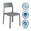 Pemberly Row Chandler Dining Chairs Indoor/Outdoor 4-Pack in Charcoal