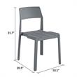 Pemberly Row Chandler Dining Chairs Indoor/Outdoor 4-Pack in Charcoal