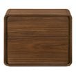 Pemberly Row Modern Veneer and Rubberwood Bedroom Nightstand in Walnut