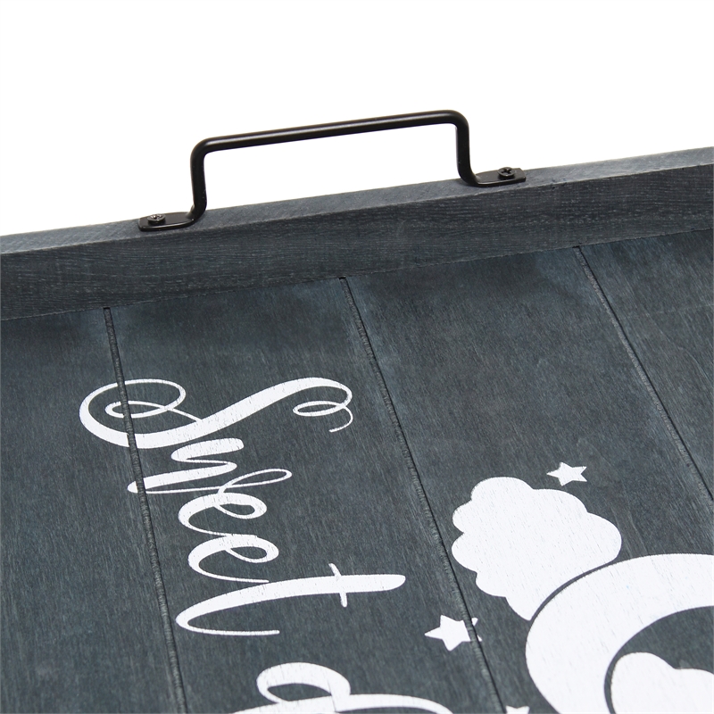Pemberly Row Wood Serving Tray with Handles 15.50in x 12in-Sweet Dreams