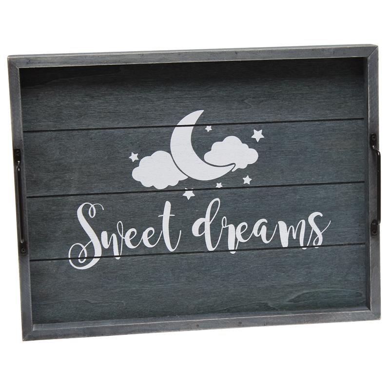 Pemberly Row Wood Serving Tray with Handles 15.50in x 12in-Sweet Dreams