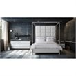 Pemberly Row Contemporary Engineered Wood Cal. King Canopy Bed in Off White