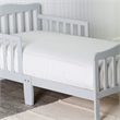 Pemberly Row Contemporary New Zealand Pine Solid Wood Toddler Bed in Gray