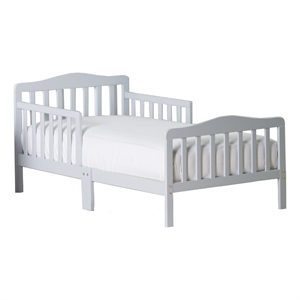 Pemberly Row Contemporary New Zealand Pine Solid Wood Toddler Bed in Gray