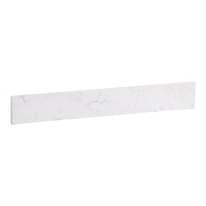 Pemberly Row 24&quot Traditional Quartz Backsplash in Calacatta White