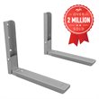Pemberly Row Steel Universal Wall-Mounted Microwave Brackets - Silver (Set of 2)